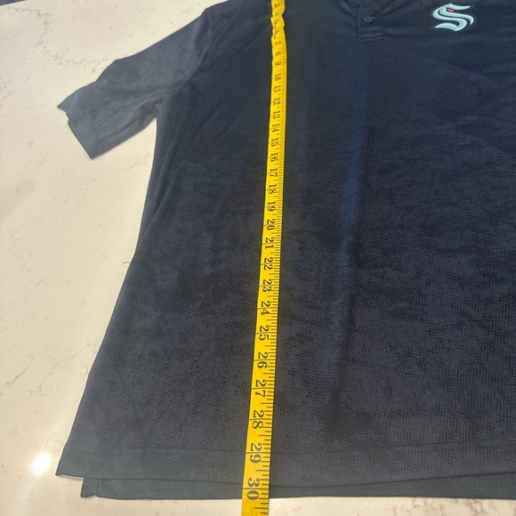 Fanatics Mens XL Seattle Kraken Hockey Shirt Polo NHL Navy Licensed Authentic - Picture 7 of 7